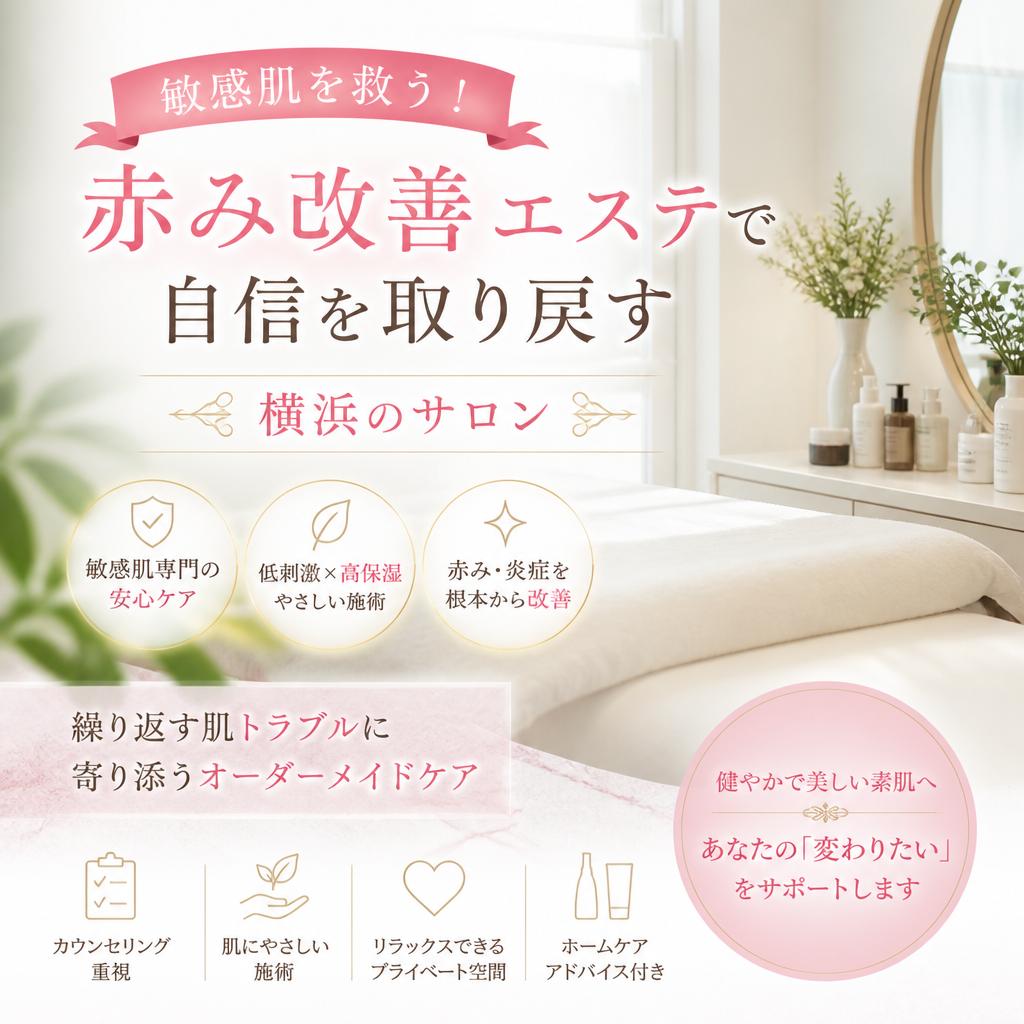 敏感肌を救う！赤み改善エステで自信を取り戻す横浜のサロン