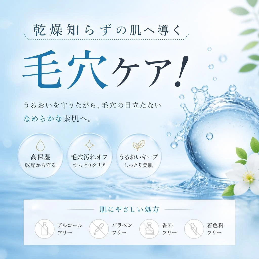 乾燥知らずの肌へ導く毛穴ケア！